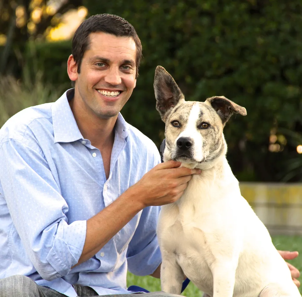 Scott Boyer with his dog
