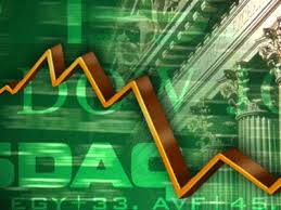 Financial market chart on a screen